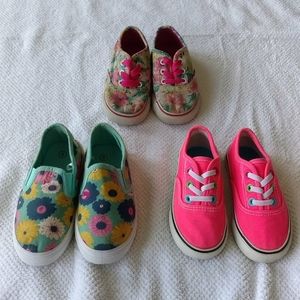Toddler 3 Pairs of Canvas Sneakers Size 8c